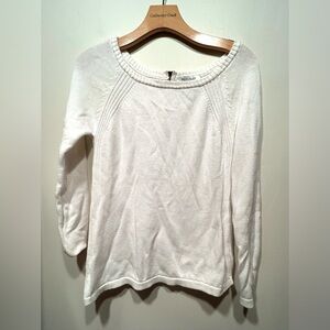 White House Black Market White Sweater XS 2 4 3/4 Sleeves Cotton Blend 3 for $30
